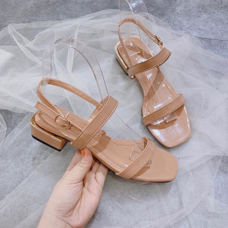 Sandal nữ đế bệt 2 quai mảnh da bóng cực xinh giá rẻ