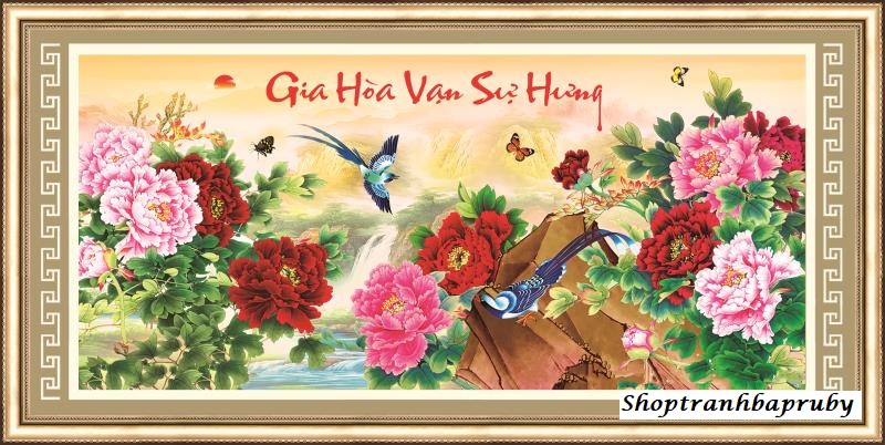 [HCM]Tranh thêu Gia Hòa Vạn Sự Hưng 53597 kích thước 103 x 52 cm