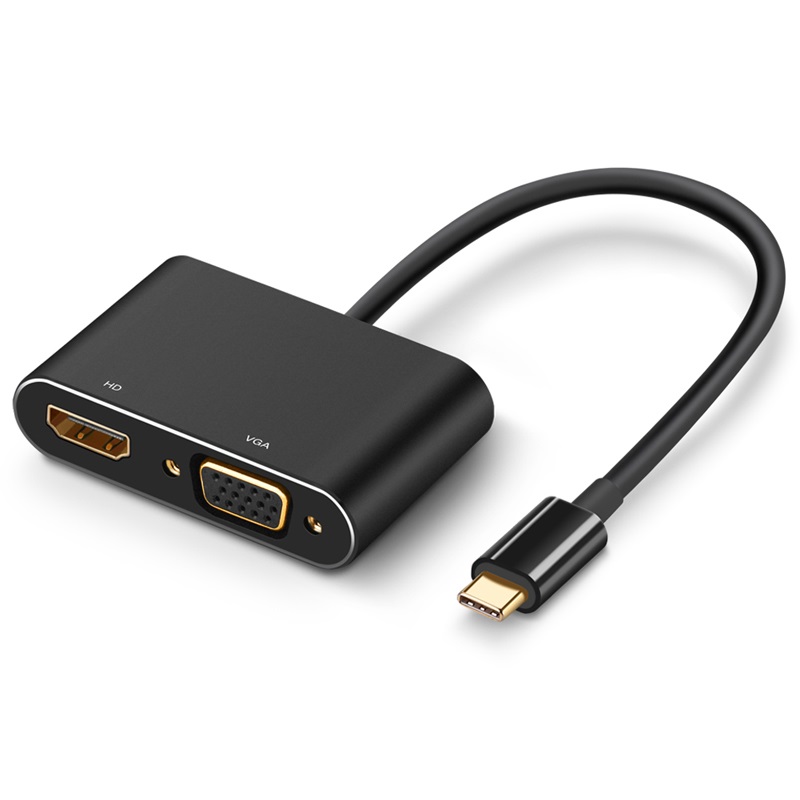 Cáp chuyển đổi typeC sang HDMI và VGA V187B - hỗ trợ HD/4K (Màu Random) - Nhất Tín Computer