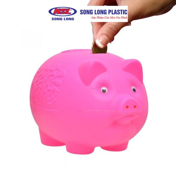 Lợn nhựa tiết kiệm tiền cho bé size lớn - Shop giao màu bất kì