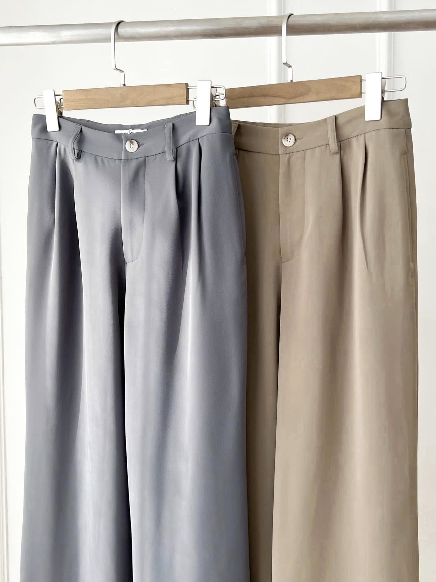TEDDY PANTS - Quần dài ống rộng cạp cao