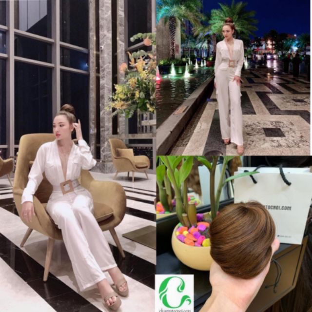Tóc giả nữ búi 🥰FREESHIP🥰Tóc giả búi dài cao cấp