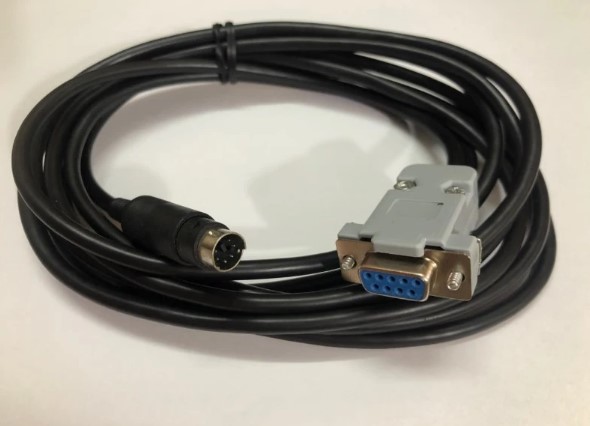 Cáp PLC Honeywell ML50 Series Mini Din 6 Pin Male đến RS232 DB9 Female kết nối với máy tính để tải về hoặc giao tiếp bằng SoftMaster / SoftMaster-NM dài 2M