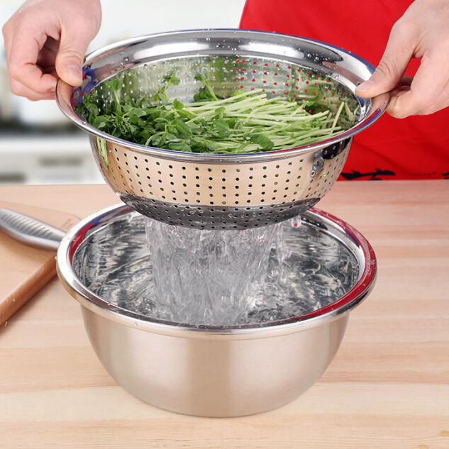 [HCM]Bộ thau rổ inox 5 món đa năng