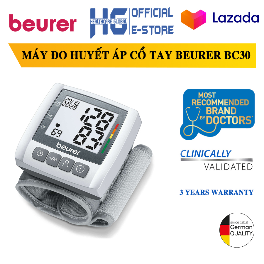 Máy đo huyết áp cổ tay Beurer BC30 Chính Hãng