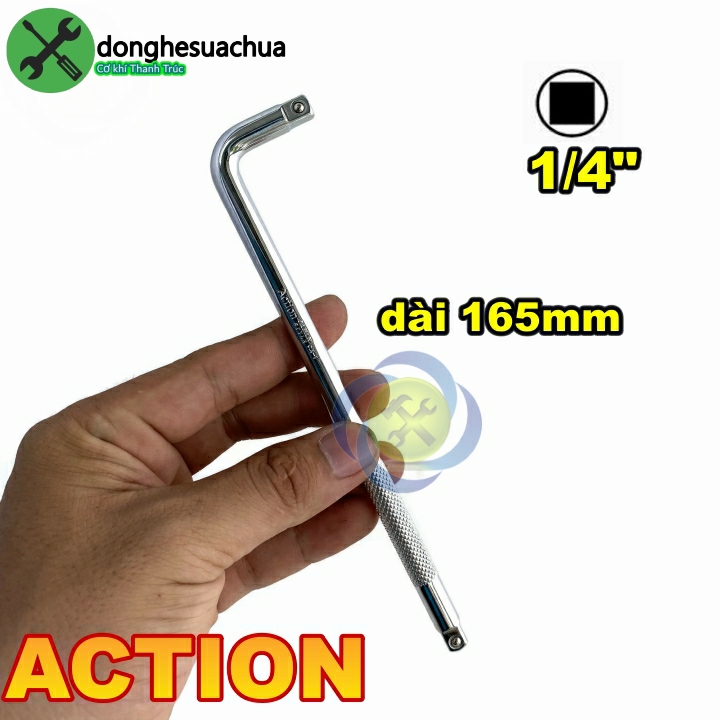 Cần siết chữ l 1/4 action loại 2 đầu dài 165mm