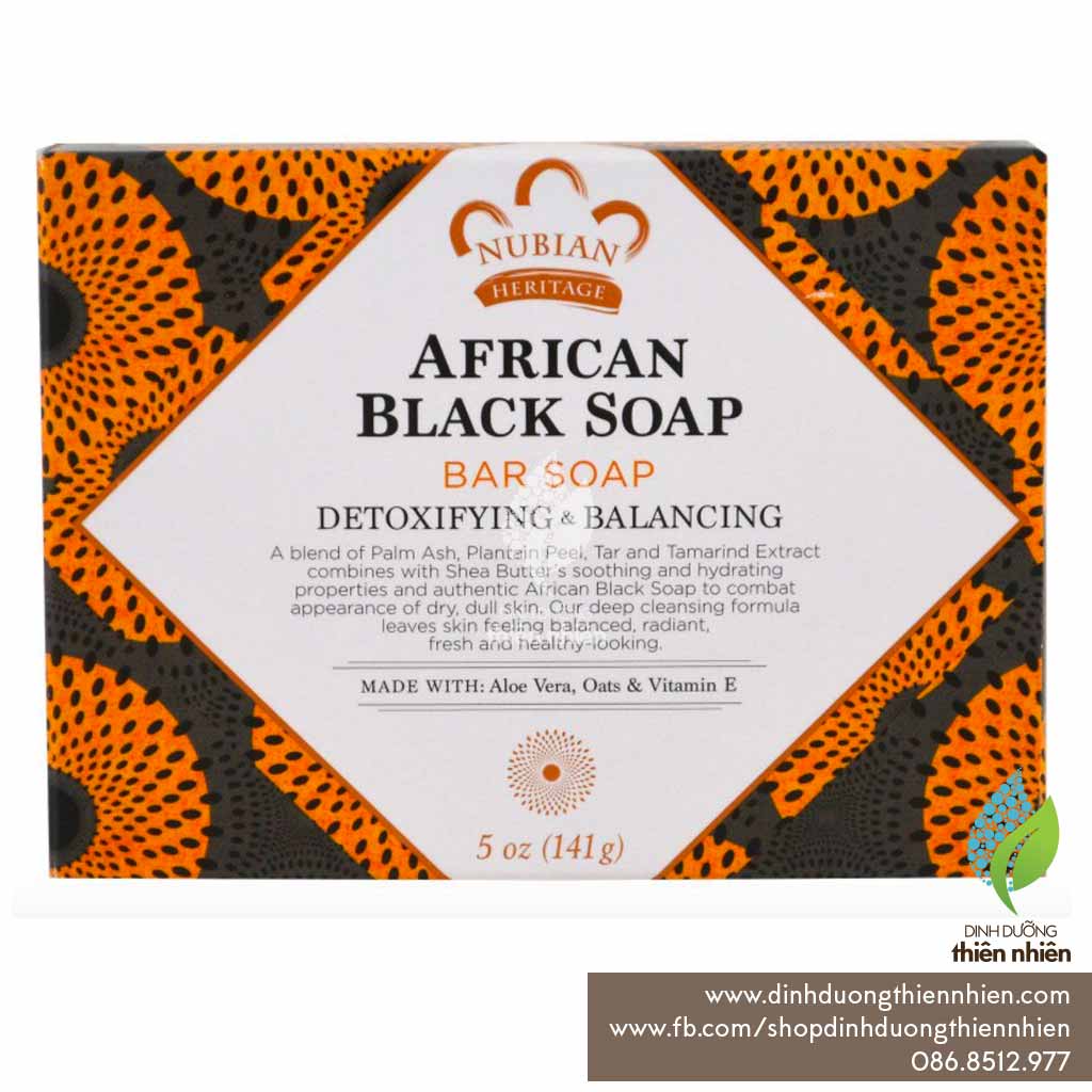 Xà Phòng Đen Nubian Heritage African Black Soap 141g