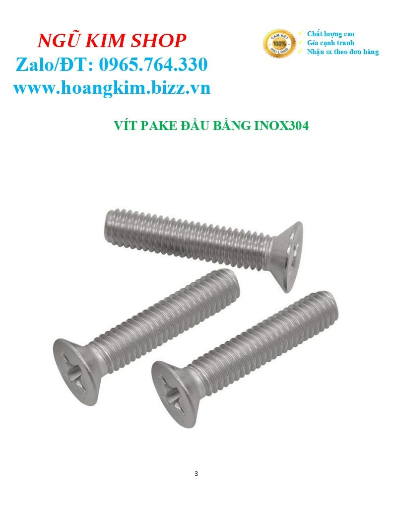ỐC PAKE ĐẦU BẰNG M5 INOX304