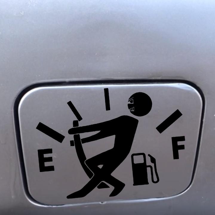 Decal dán nắp bình xăng ô tô phản quang (ĐEN)