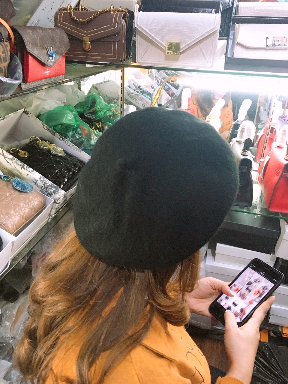 Mũ dạ bê rê nữ hàng loại 1