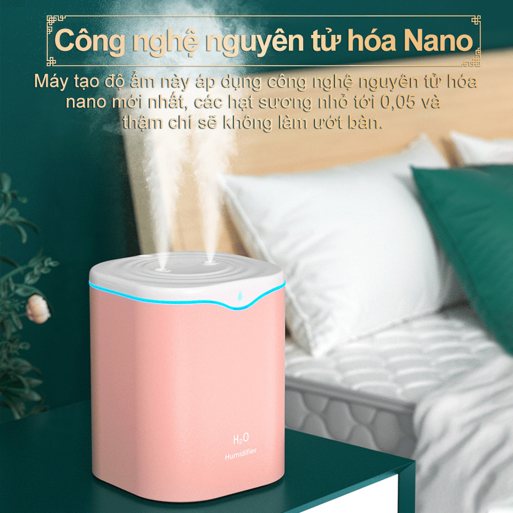 Máy Tạo Độ Ẩm Không Khí 2000ML Máy Khuếch Tán Tinh Dầu Hương Thơm Siêu Âm Máy Tạo Sương Mát
