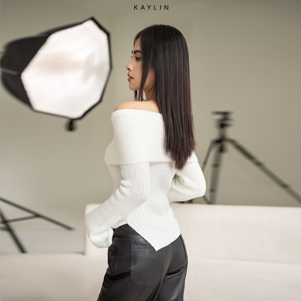 Áo len KAYLIN trễ vai xẻ tà - N1854