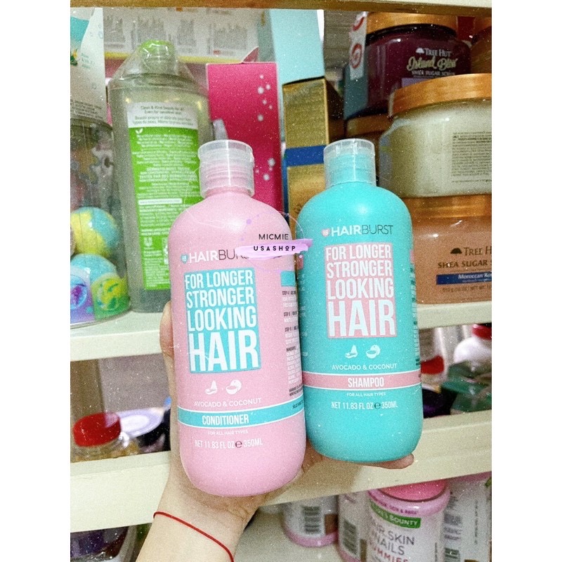 [HCM]Bộ Dầu Gội Xả HairBurst For Longer Stronger Hair Shampoo Conditioner (Có hộp giấy)