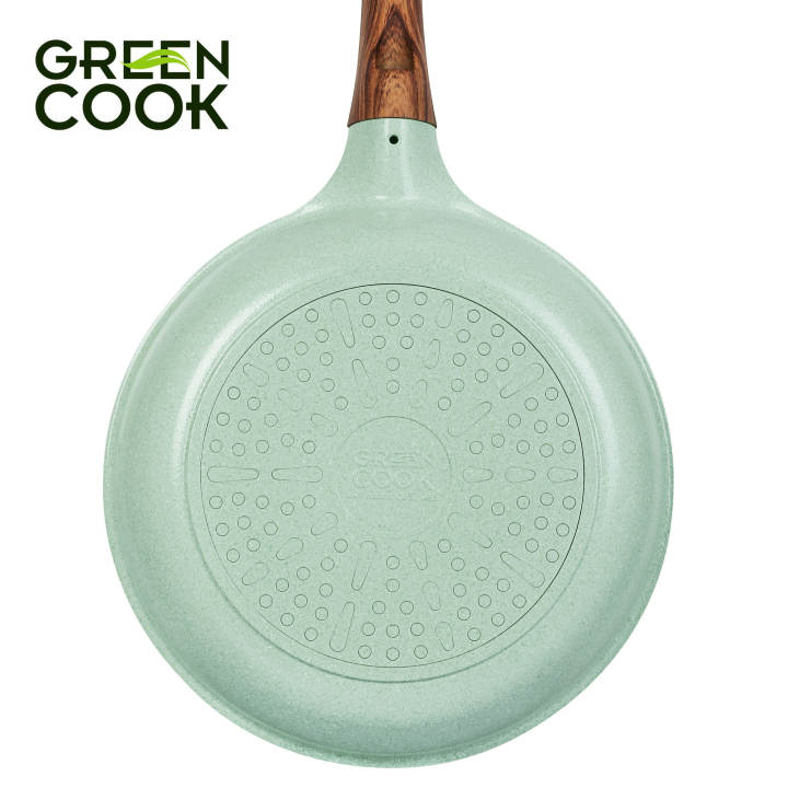 Chảo đúc đáy từ chống dính men đá ceramic xanh ngọc 20 cm Green Cook GCP06-20IH công nghệ Hàn Quốc - Hình ảnh 8