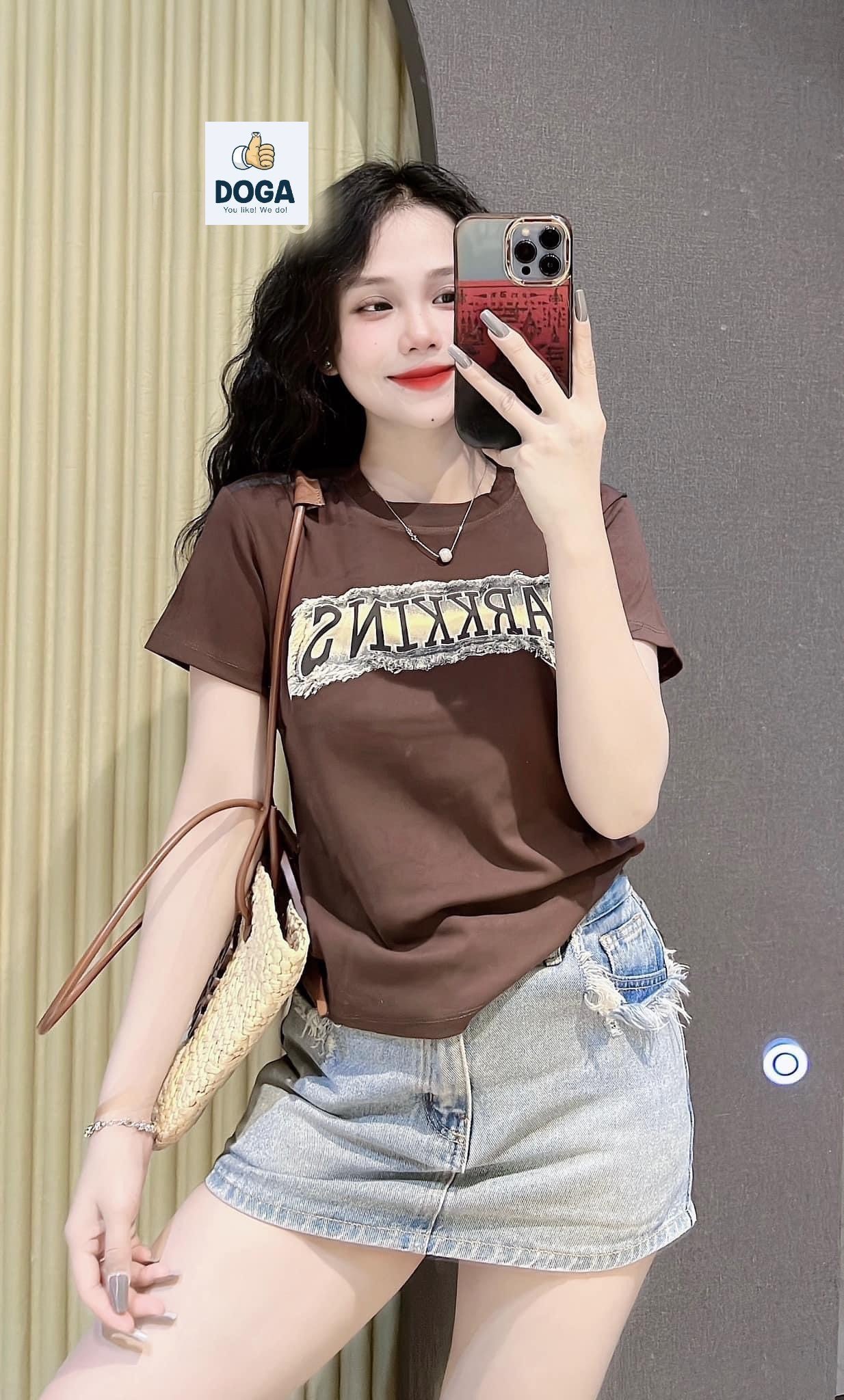 Áo Thun dáng baby tee có size 35kg đến 64kg chất BORIP COTTON Xịn in chữ không xù lông M160