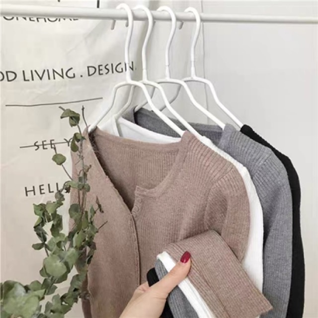 ÁO len nữ dài tay nhiều khuy cúc dọc