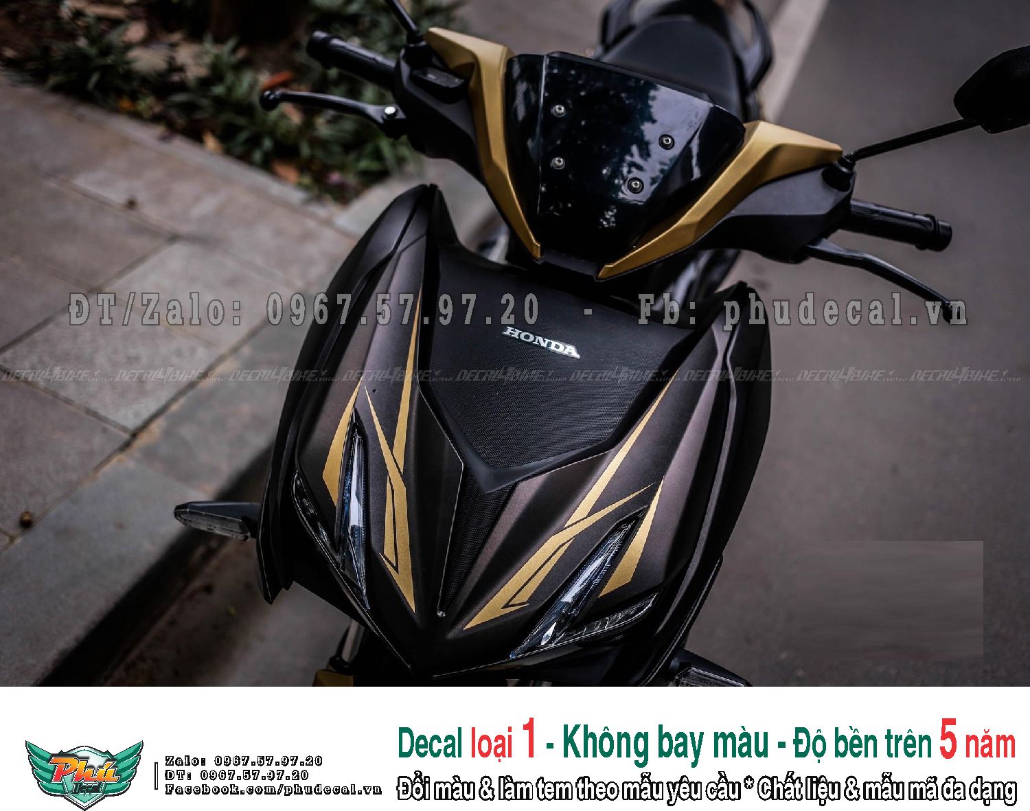 Tem rời xe Winner X đen nhám chỉ vàng (l)