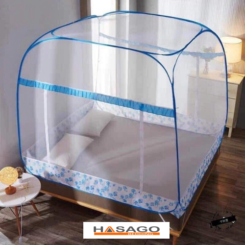 Mùng chụp màn chụp tự bung đỉnh rộng đỉnh vuông khung xếp cao cấp người lớn mùng ngủ kích thước 1m6x2m 1m8x2m 2mx2m2