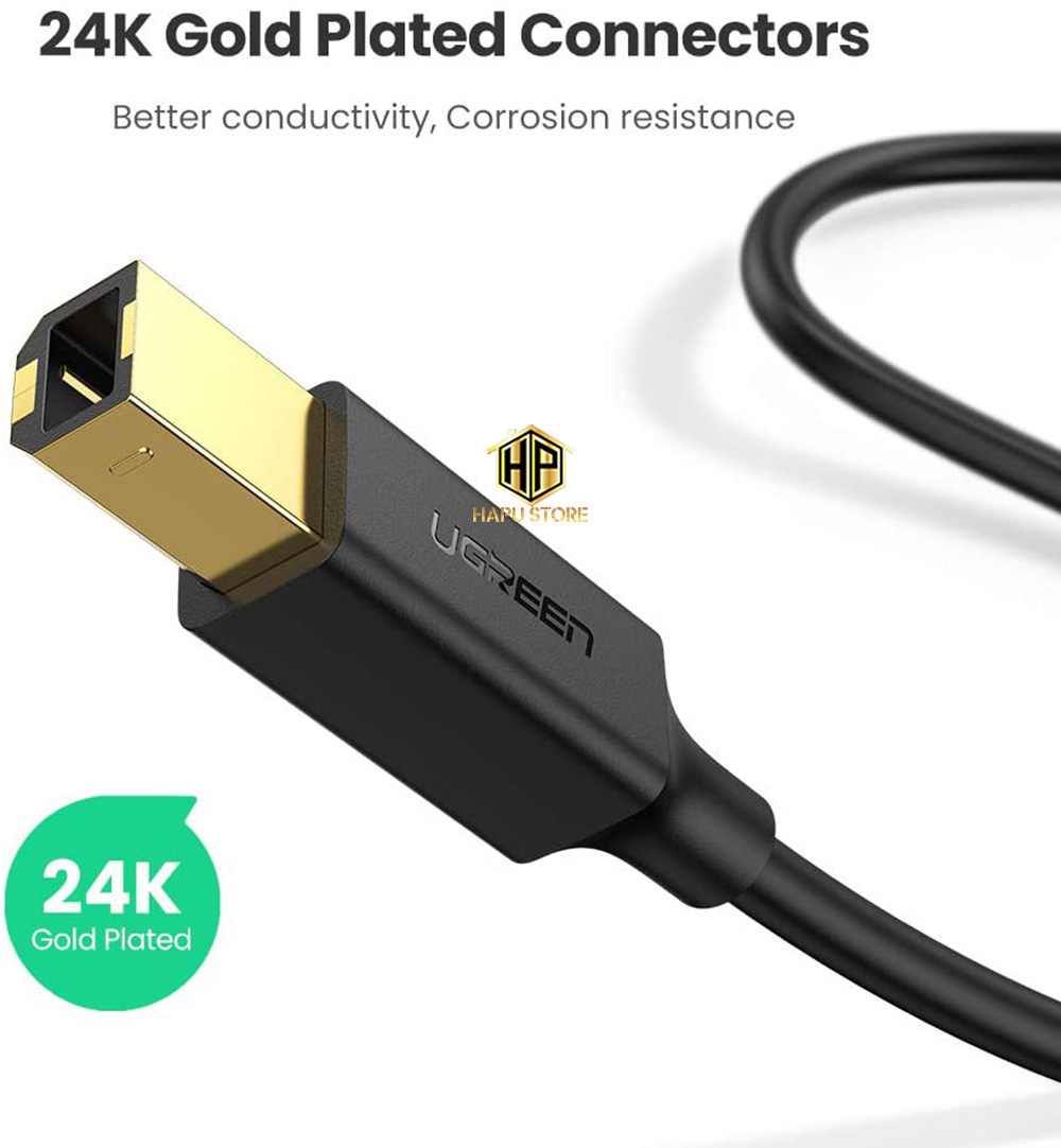 Cáp Máy In Ugreen 20847 dài 2M chuẩn USB 2.0 cao cấp - Hapustore