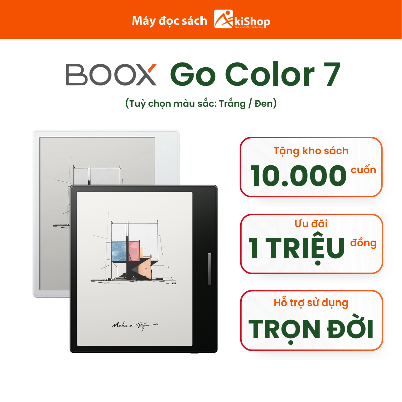 Máy đọc sách Boox Go Color 7 Màu Trắng/Đen Chính hãng