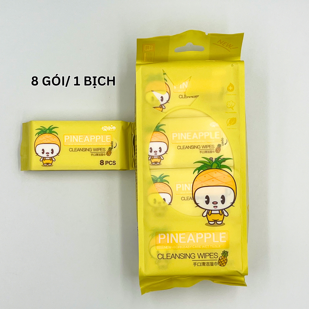 Khăn giấy ướt mini siêu tiện lợi 8 gói/ bịch