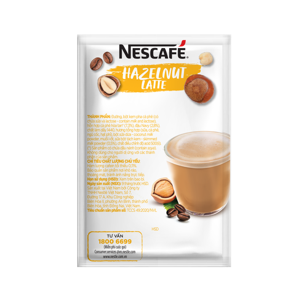 [QUÀ TẶNG THÁNG 03 - Mua 1 tặng 1  Bình nước]_Combo 2 Hộp Cà phê hòa tan NESCAFÉ Latte Sữa Hạt Vị Hạt Phỉ  (Hộp 10 gói x 24g)