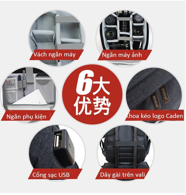 [HCM]Balo máy ảnh Caden D10.