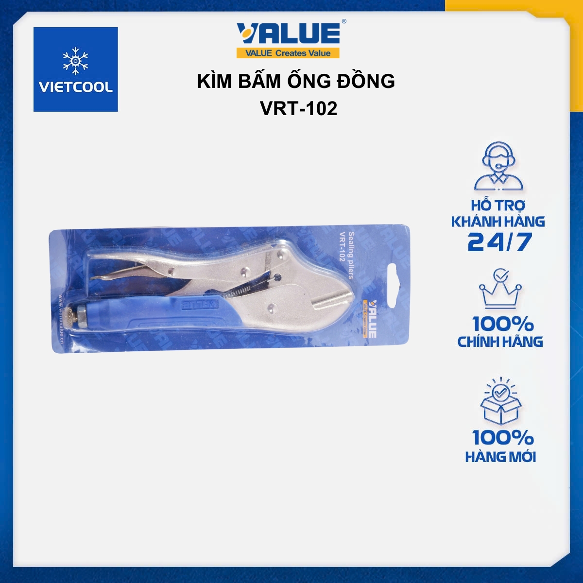 Kìm bấm ống đồng VALUE model VRT-102