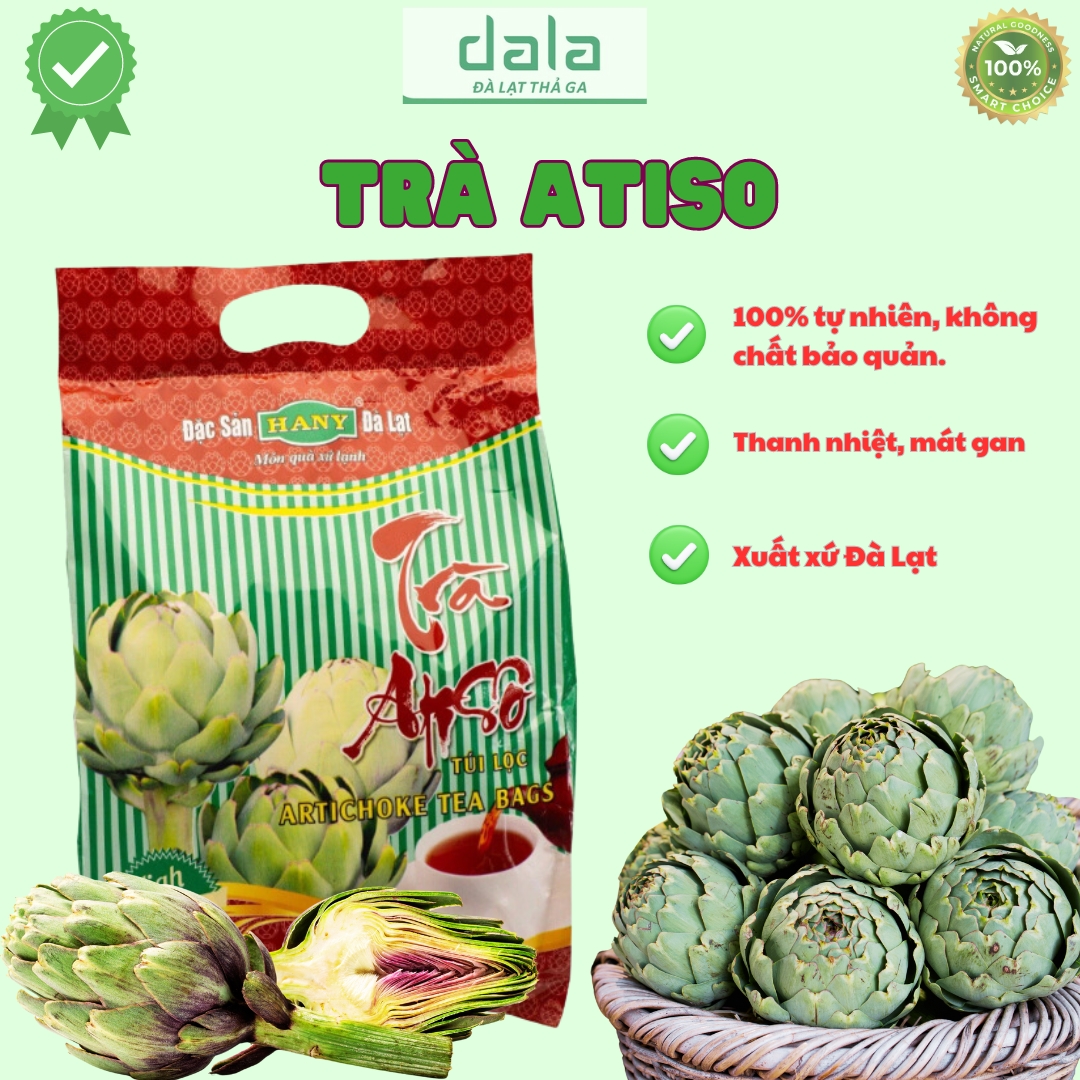 Đà lạt gốc + tặng quà 20k - trà atiso - thương hiệu hany - atiso nguyên chất - gói 100 túi lọc