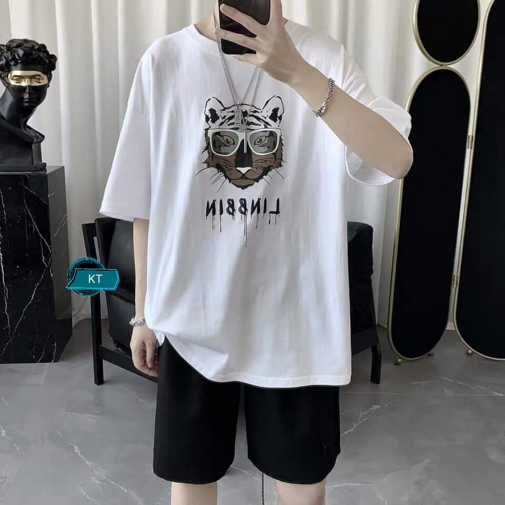 Set áo phông hổ Linbbin đeo kính+ quần KTH0620
