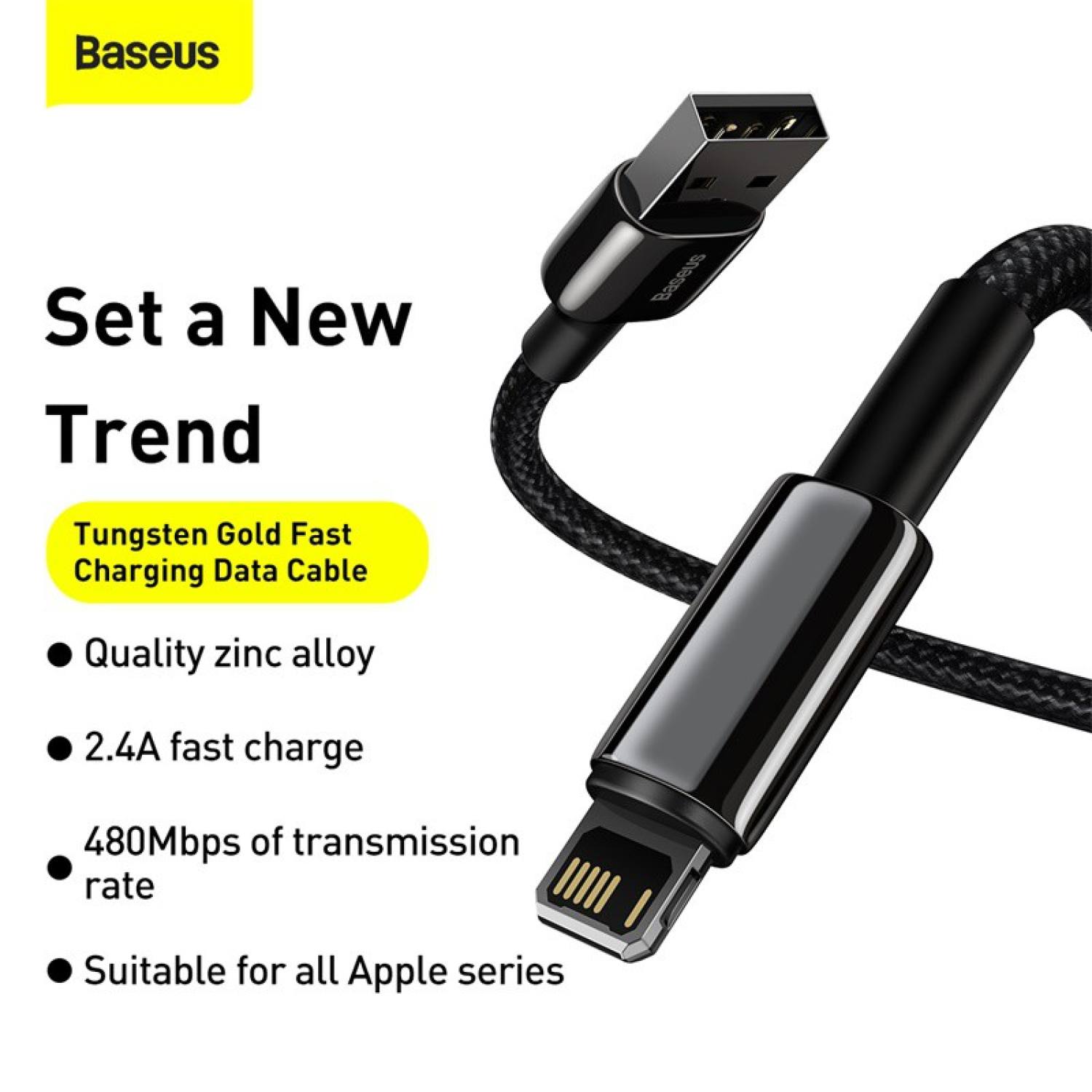 Cáp sạc nhanh iρhone Baseus Cafule Lightning Special Edition 1m / 2m
