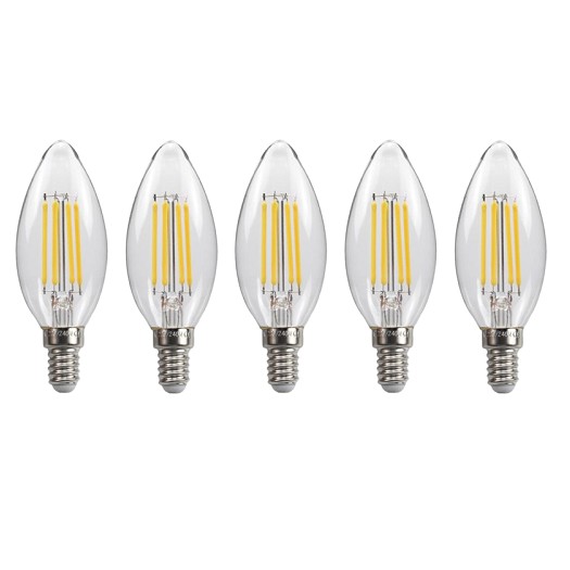 Bộ 5 bóng đèn led edison c35 4w hình quả nhót đui e14
