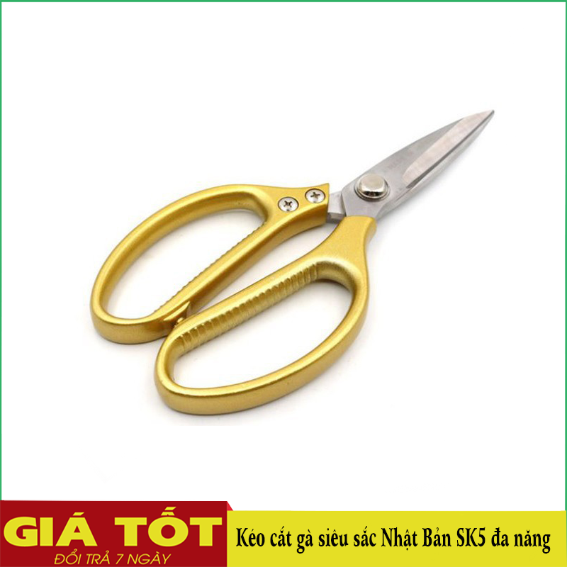 Kéo đa năng gia dụng nhà bếp,kéo inox đa năng SK5- Nhật Bản, kéo có lực mạnh để cắt đồ ăn chín, rau ,xương gà,cạo vảy cá,vv…