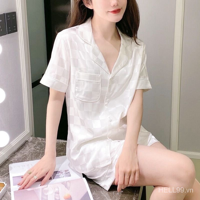 Bộ Đồ Pijama Lụa Pijama Lụa Áo Cộc - Quần Đùi HÀNG ĐẸP CHUẨN] [ẢNH THẬT +VIDEO]