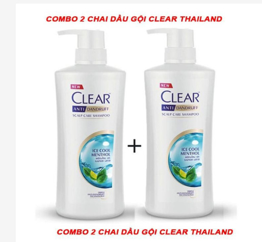Set 2 chai dầu gội đầu clear men thái lan mẫu mới 2020 siêu hot