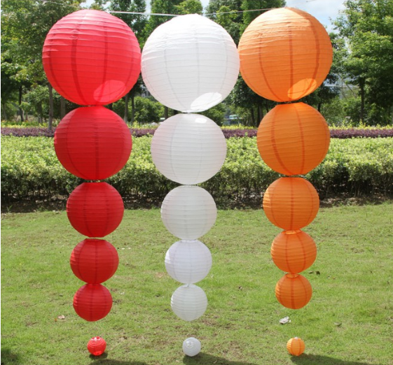 Đèn lồng vải lụa tròn 25cm - nhiều màu trang trí lễ hội