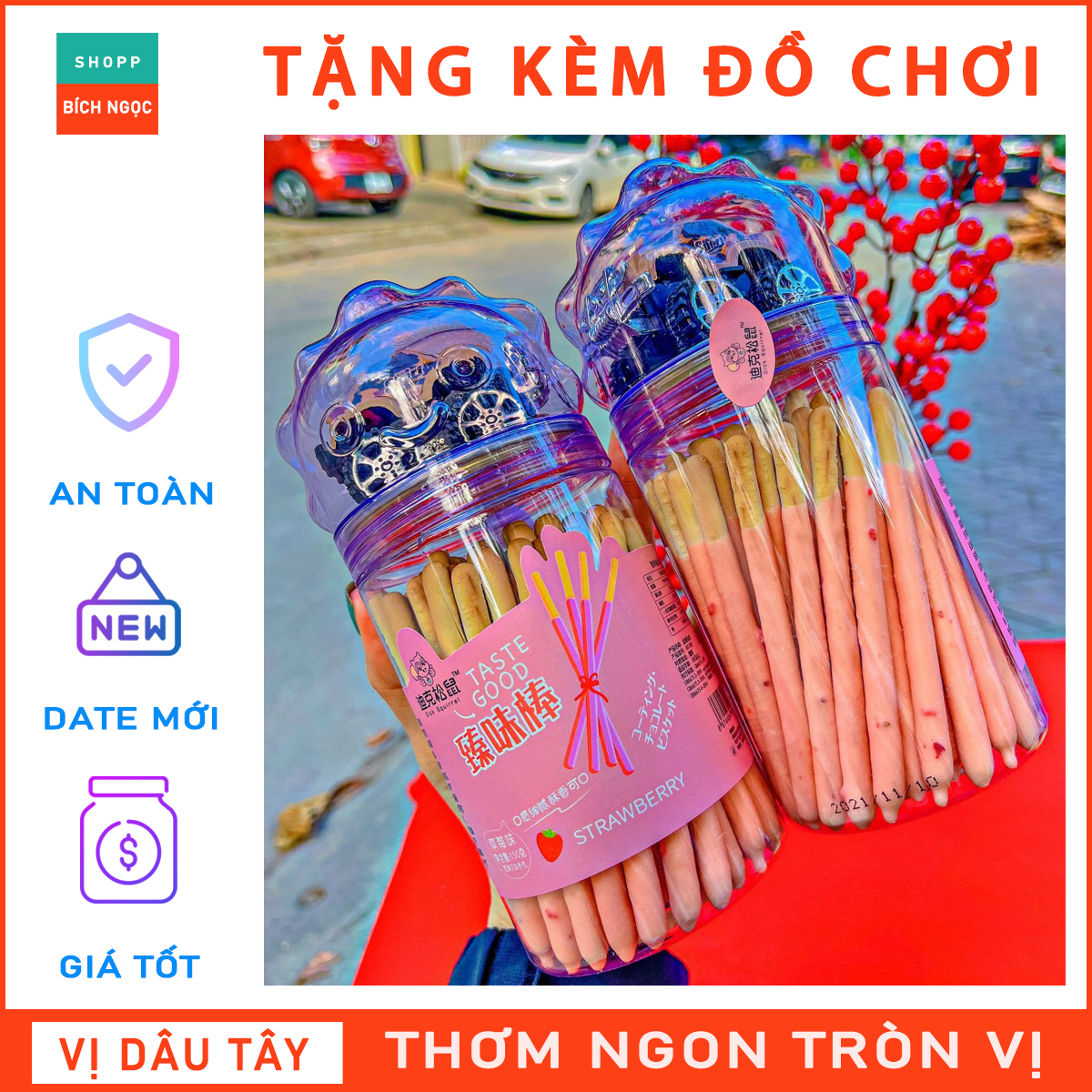 Hộp Bánh Quy Nấm Socola - Que Chấm Bodi's 150g