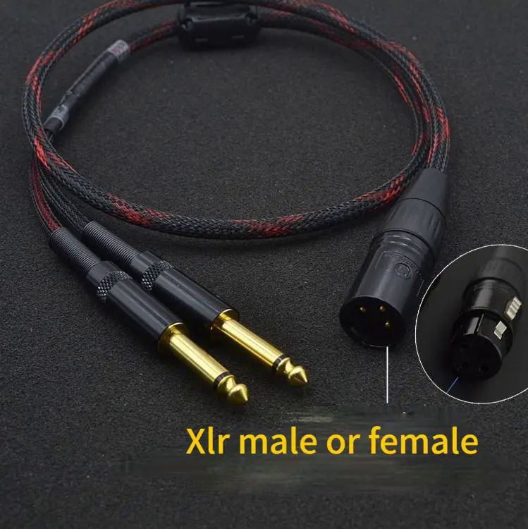 Audiophile audio cable regular 3 pin male female xlr to dual 6.35mm for mixer amplifier 2*14" jack to xlr ided 1m 2m 3m 5m