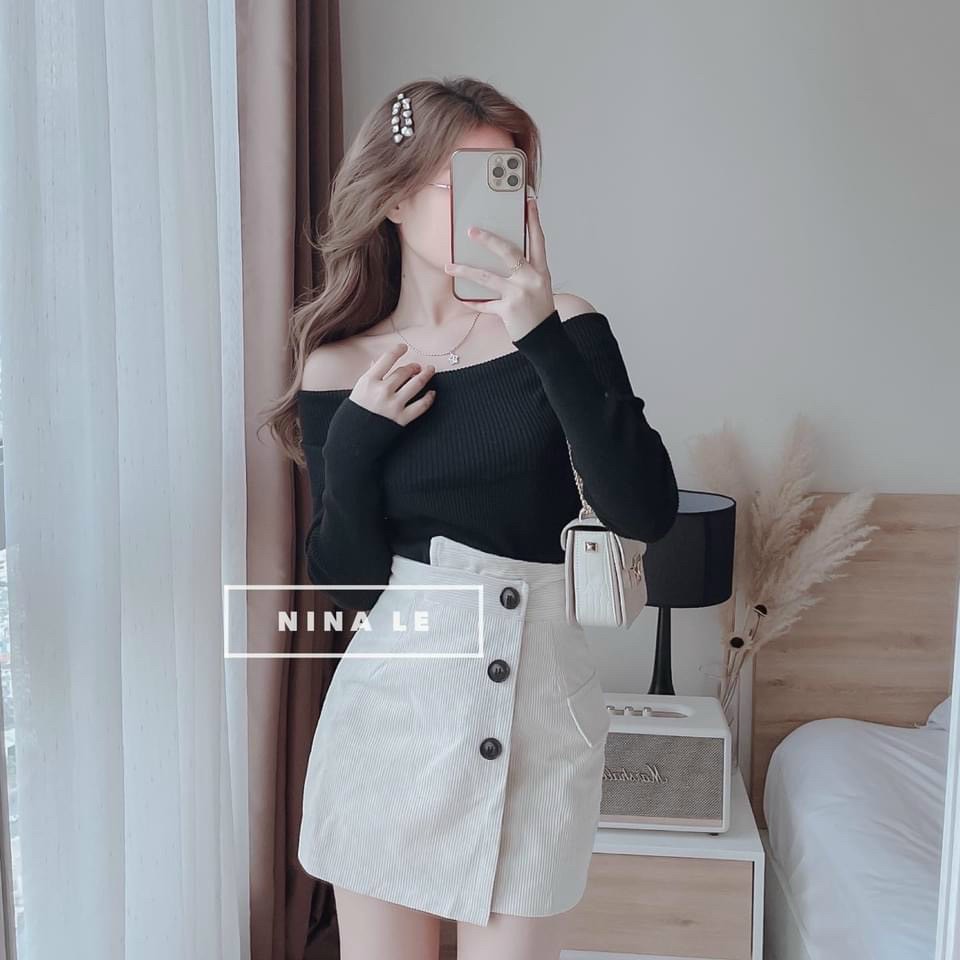 SÉT ÁO TRỄ VAI TAY DÀI CHÂN VÁY 3 NÚT SIÊU XINH