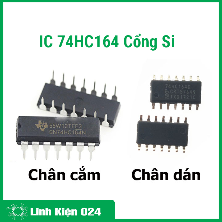Combo 5 ic 74HC164 cổng si tốc độ cao DP16/SOP16