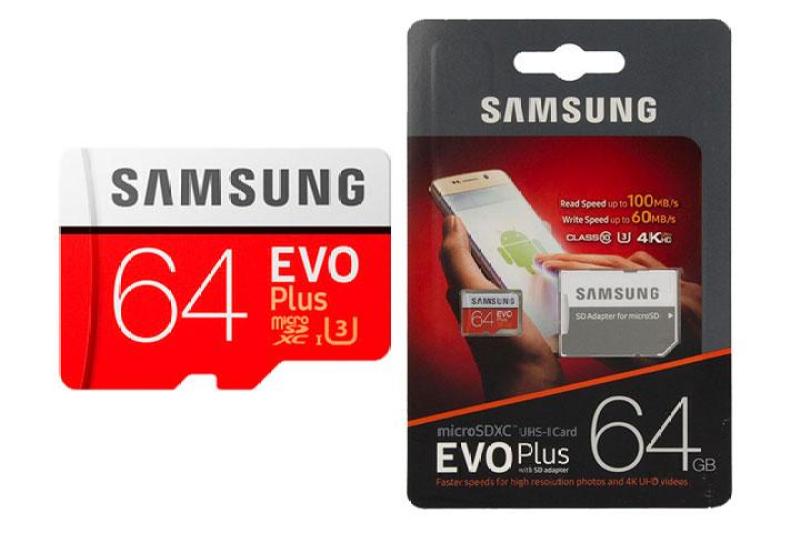 Thẻ nhớ micro SD samsung Evo plus 64GB 80Mb/s (new version) + Adapter