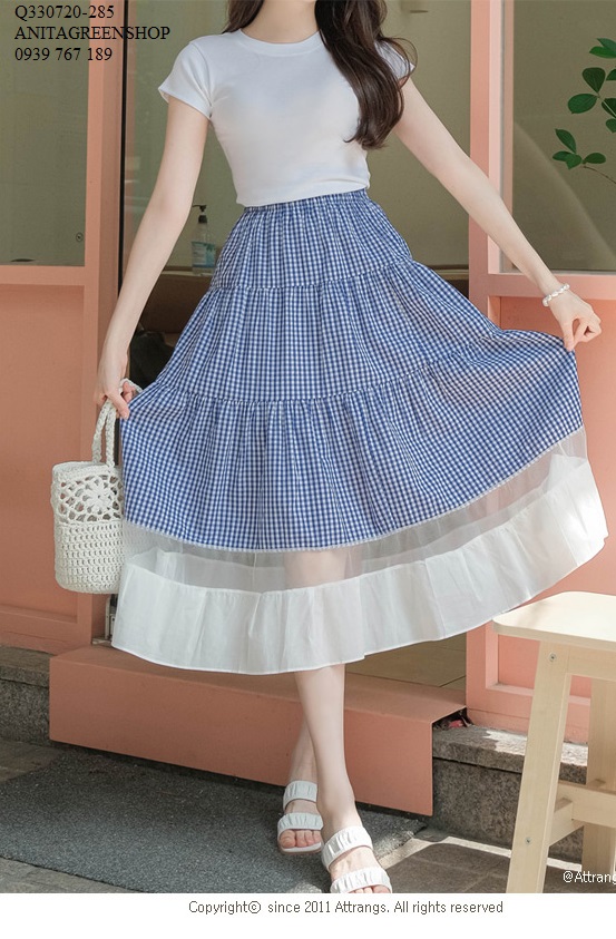 Q330720   CHÂN VÁY XÒE PHỐI MÀU