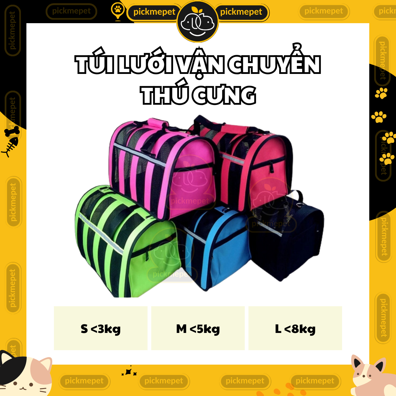 Túi Lưới Vận Chuyển Chó mèo - Túi Vận Chuyển Dạng Lưới Thoáng Mát