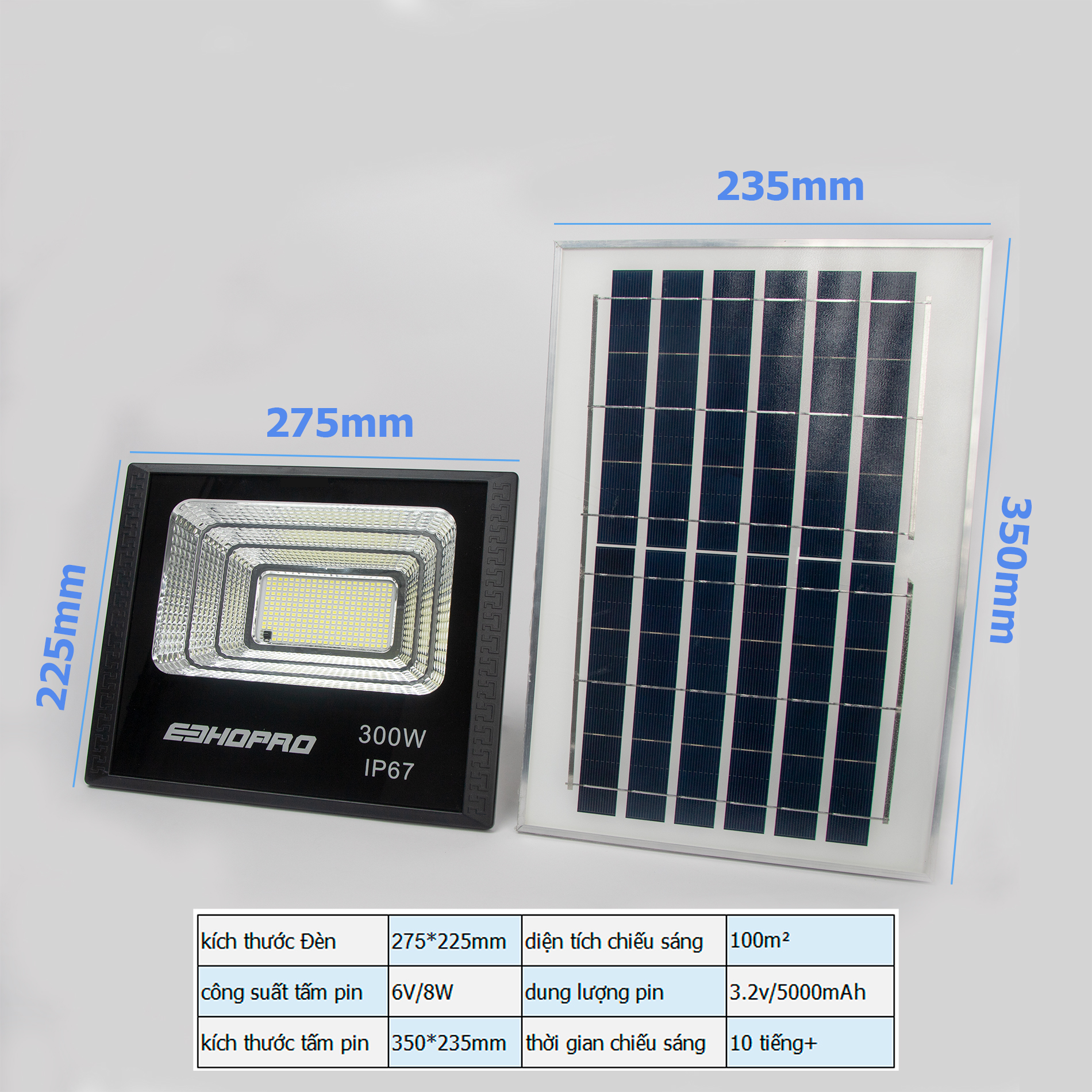 Đèn Pha năng lượng mặt trời 300W