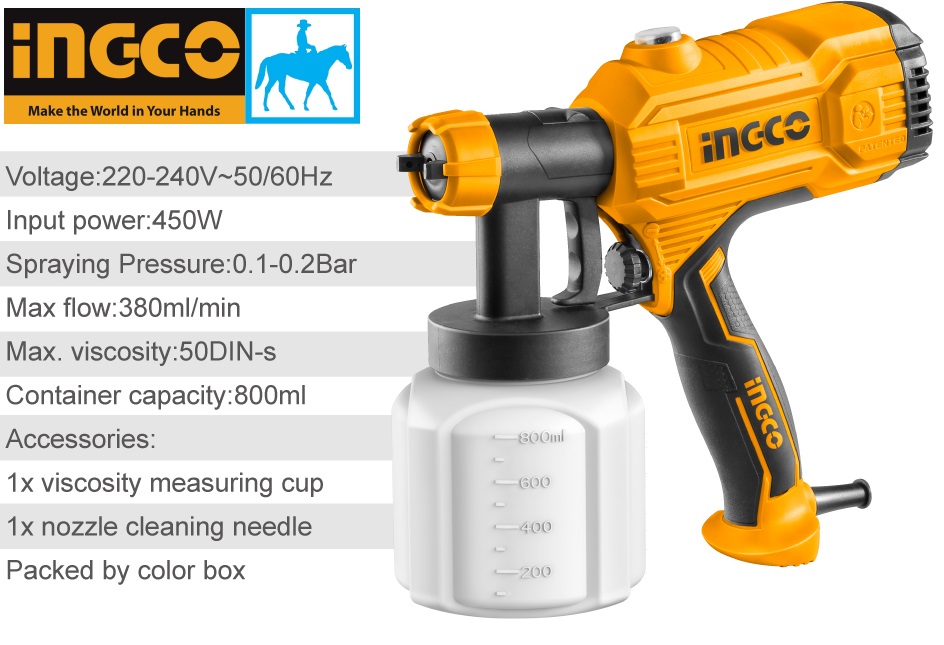MÁY PHUN SƠN DÙNG ĐIỆN INGCO 450W SPG3508