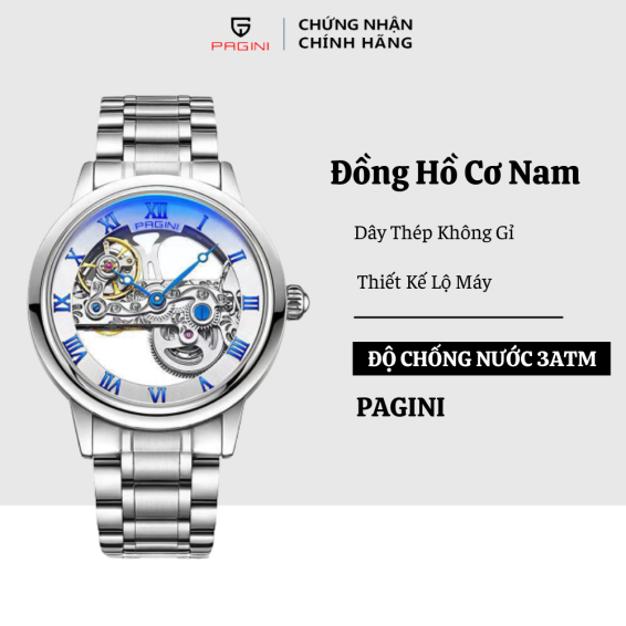 Mua Online Đồng Hồ Nam Cao Cấp Chính Hãng Pagini PA 8222 Dây Thép Không Gỉ  - Chống Nước 3ATM - Kim Dạ Quang Thời Thượng | Khuyến mãi giá rẻ 400.000 đ