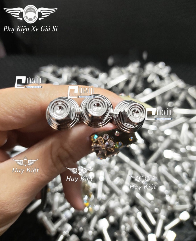 Combo 5 ốc salaya thái inox 304 6li15 gắn ốp pô + chụp đích pô vario 2018 - 2021, ex 150, ex 155, winner, winner x, sh 2017-2019 ms5469