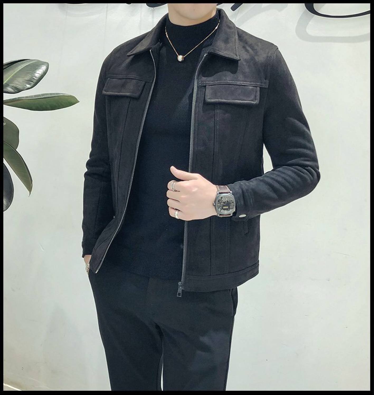 Áo khoác da lộn nam, áo khoác nam đẹp mẫu năng động có quay video 2022