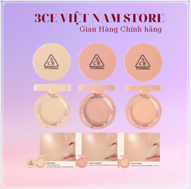 Phấn Bắt Sáng 3CE Glow Beam Highlighter (Go To Show - Take A Moment)