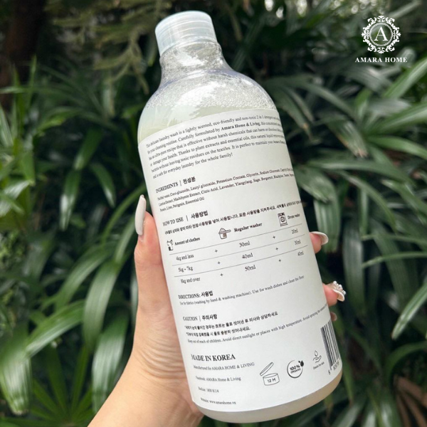 Nước Giặt Xả Organic 2in1 AMARA HOME COCOBIO | Hương Thơm Từ Thiên Nhiên, Không Hoá Chất, Công Nghệ Hàn Quốc